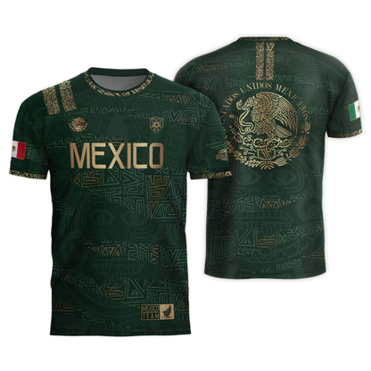 Mexico Green Gold Aztec Heritage Soccer Jersey